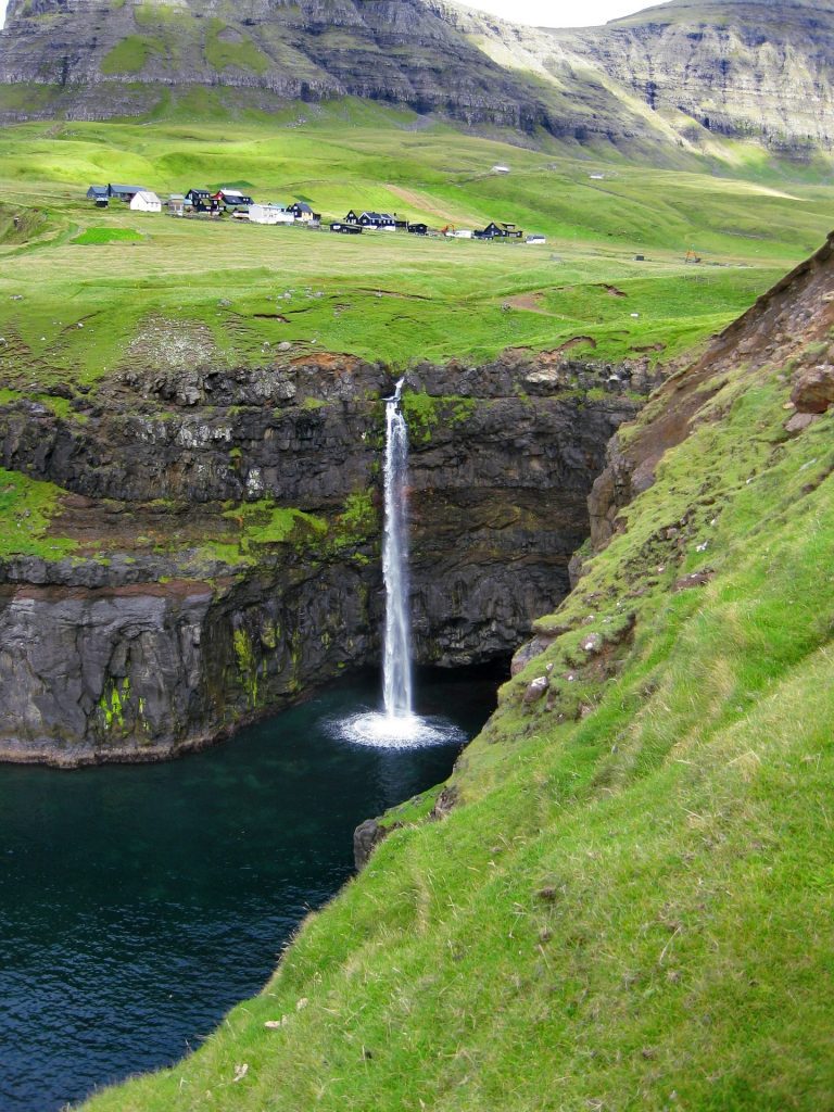 Múlafossur Waterfall in Faroe Islands