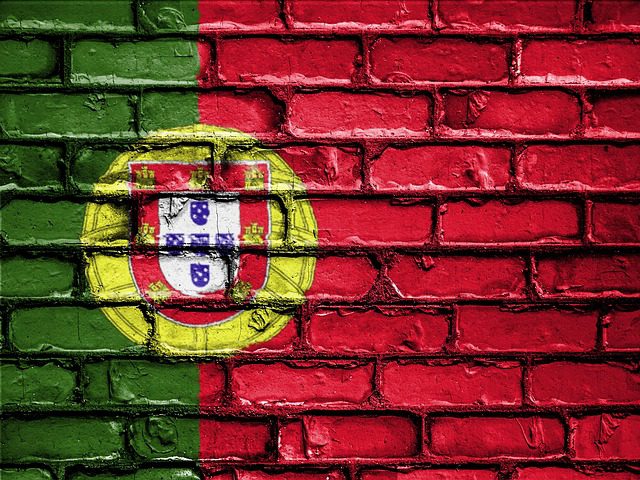 Portugal flag on a wall